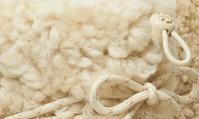 Tory Burch Cozy Shearling Ankle Boots Platform Sole In White