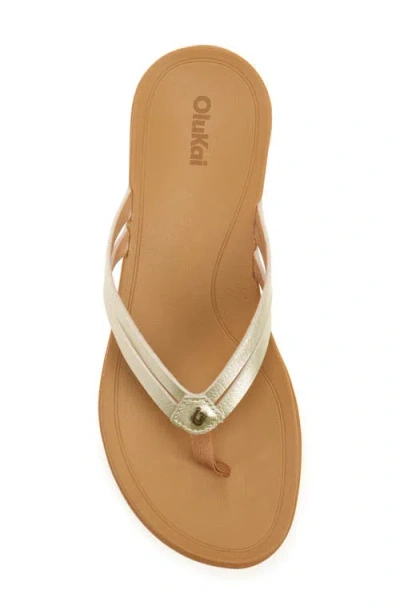 Olukai Ho Opio Hui Flip Flop In Gold
