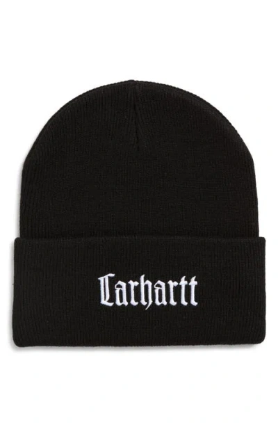 Carhartt Work In Progress Schooling Beanie In Black