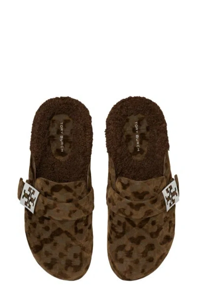 Tory Burch Mellow Faux Shearling Lined Mule In Brown