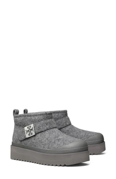 Tory Burch Mellow Genuine Shearling Lined Platform Boot In Gray