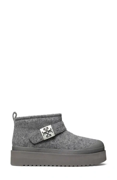 Tory Burch Mellow Genuine Shearling Lined Platform Boot In Gray