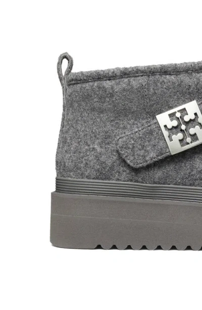 Tory Burch Mellow Genuine Shearling Lined Platform Boot In Gray