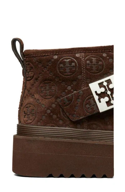 Tory Burch Mellow Genuine Shearling Lined Platform Boot In Brown