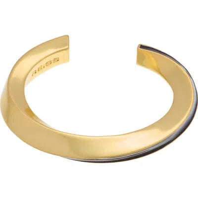 Reiss Thea Twist Enamel Cuff In Gold