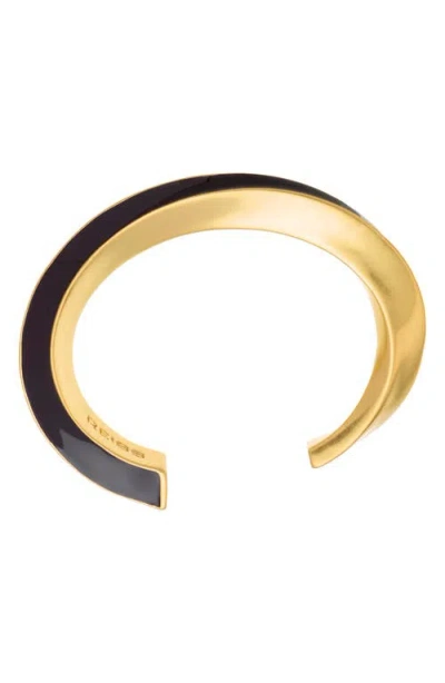 Reiss Thea Twist Enamel Cuff In Gold