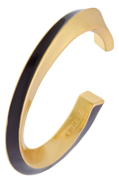 Reiss Thea Twist Enamel Cuff In Gold