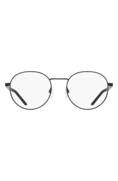 Nike Traveler Drift 51mm Round Blue Light Blocking Reading Glasses In Black