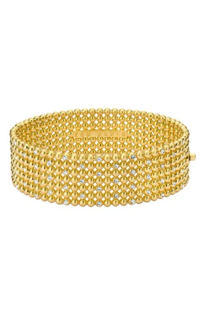 Ted Baker Bobbi Crystal Bobble Wide Hinge Bracelet In Gold