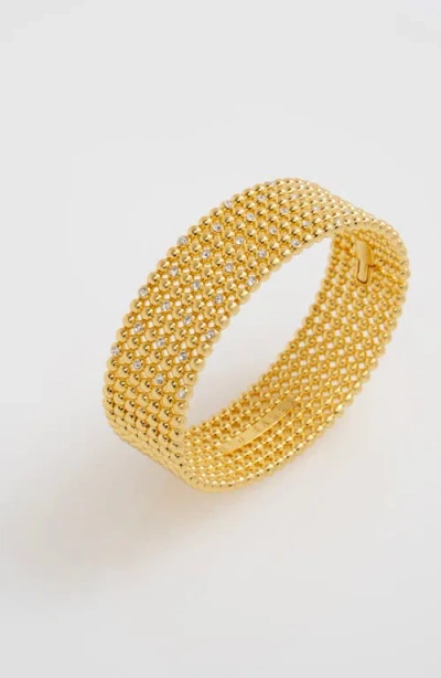 Ted Baker Bobbi Crystal Bobble Wide Hinge Bracelet In Gold