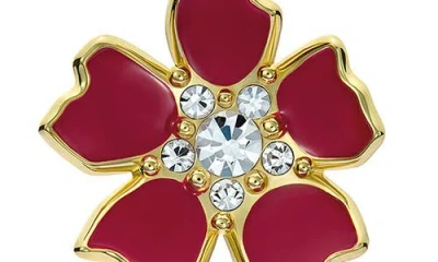 Ted Baker Crystal Flower Statement Stud Earrings In Gold