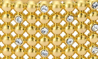 Ted Baker Bobbi Crystal Bobble Wide Hinge Bracelet In Gold