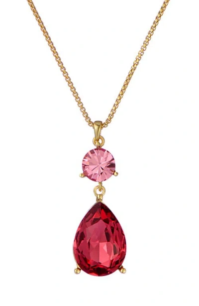 Ted Baker Tearsa Crystal Teardrop Pendant Necklace In Gold