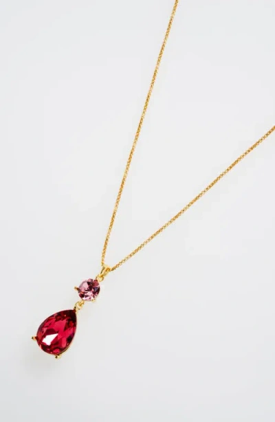Ted Baker Tearsa Crystal Teardrop Pendant Necklace In Gold