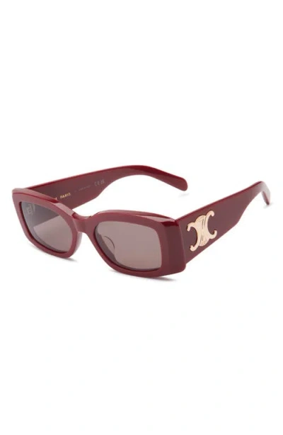 Celine Triomphe 53mm Rectangular Sunglasses In Brown