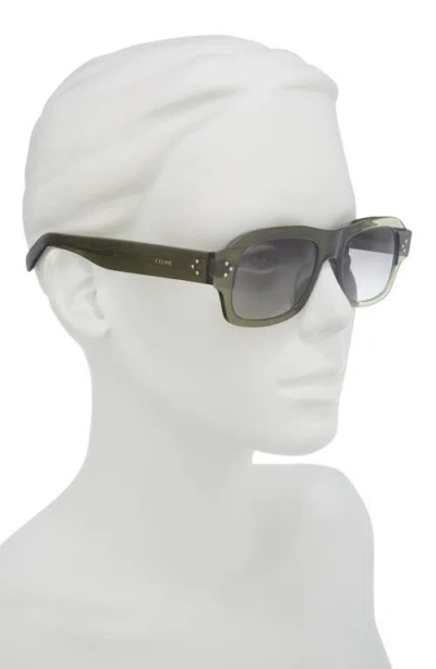 Celine 3 Dots 53mm Rectangular Sunglasses In Green
