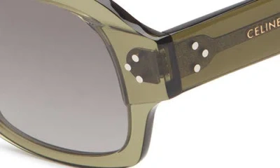 Celine 3 Dots 53mm Rectangular Sunglasses In Green