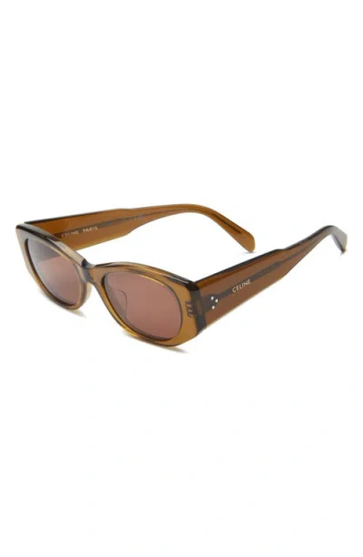 Celine Rectangular S329 Sunglasses In Acetate In Brown