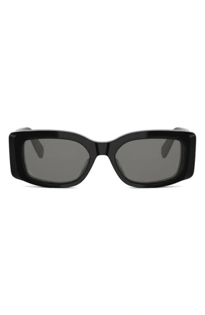 Celine Triomphe 53mm Rectangular Sunglasses In Black