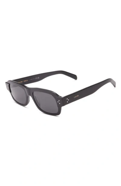 Celine 3 Dots 53mm Rectangular Sunglasses In Black