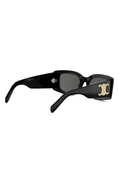 Celine Triomphe 53mm Rectangular Sunglasses In Black