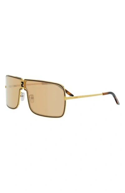 Fendi Fe40195u Ness 45e 45e Marrone Bronzato Sunglasses In Gold