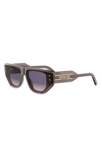 Dior Signature S15i 63mm Oversize Cat Eye Sunglasses In Black