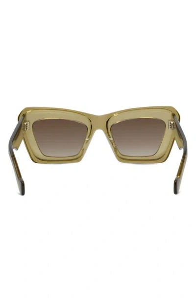 Loewe Chunky Anagram 46mm Rectangular Sunglasses In Green