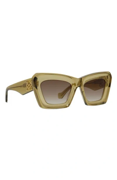 Loewe Chunky Anagram 46mm Rectangular Sunglasses In Green