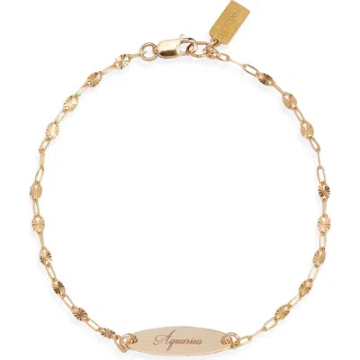 Set & Stones Engraved Zodiac Pendant In Gold