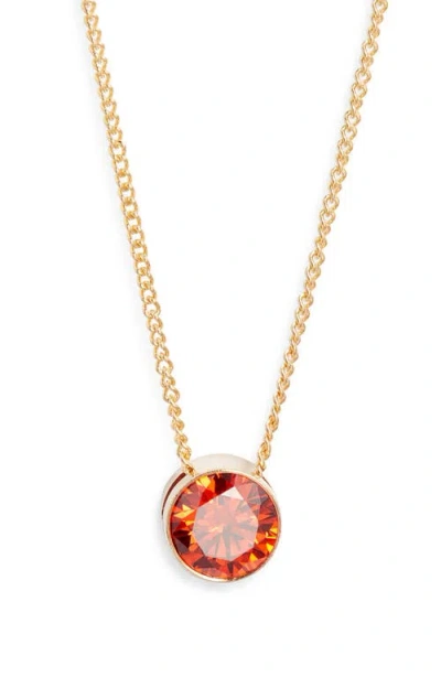 Set & Stones Birthstone Pendant Necklace In Orange