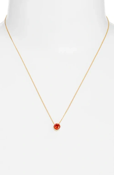Set & Stones Birthstone Pendant Necklace In Orange