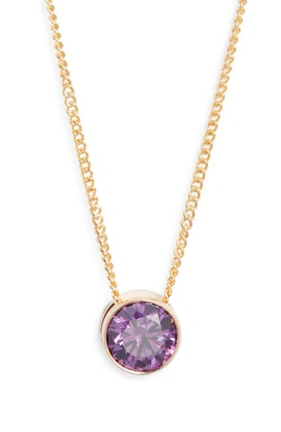 Set & Stones Birthstone Pendant Necklace In Purple
