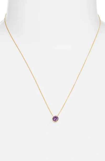 Set & Stones Birthstone Pendant Necklace In Purple