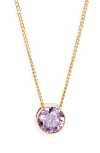 Set & Stones Birthstone Pendant Necklace In Purple