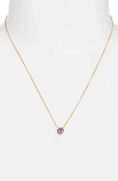 Set & Stones Birthstone Pendant Necklace In Purple