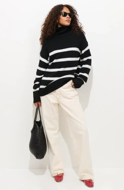 Alex Mill Nottinghill Turtleneck Wool Blend Sweater In Black