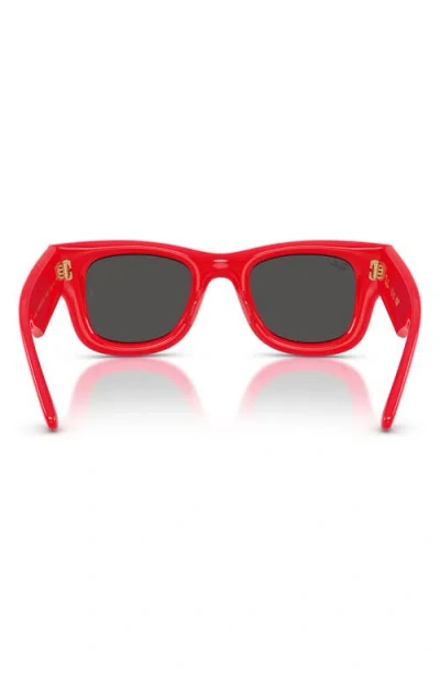 Ray Ban Crystal-embellished Square Sunglasses In Red