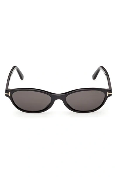 Tom Ford Eyewear Oval Frame Sunglasses In Black