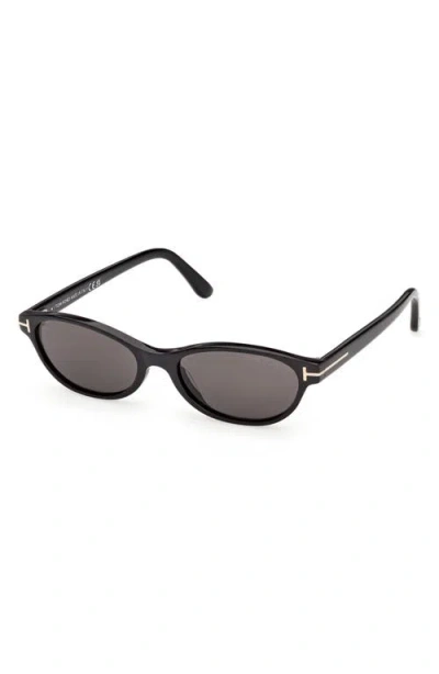 Tom Ford Eyewear Oval Frame Sunglasses In Black