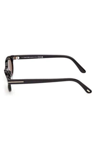 Tom Ford Eyewear Oval Frame Sunglasses In Black