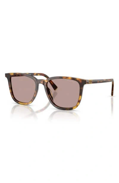 Miu Miu Tortoiseshell-pattern Square-frame Sunglasses In Black