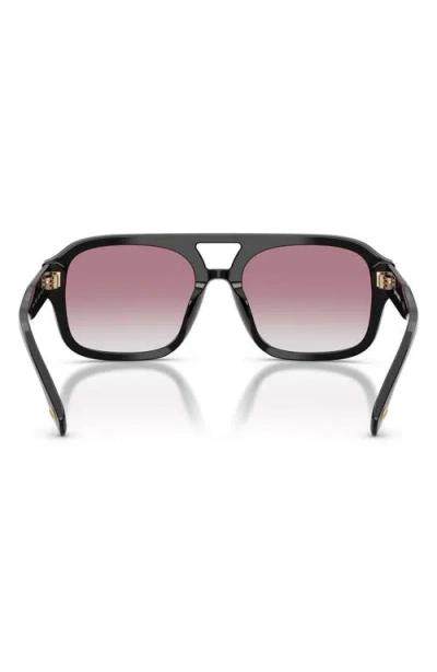 Tory Burch Double-bridge Square-frame Sunglasses In Black