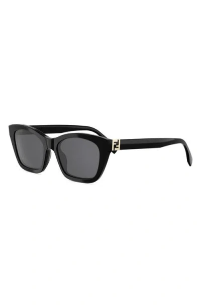 Fendi Forever  54mm Rectangular Sunglasses In Black
