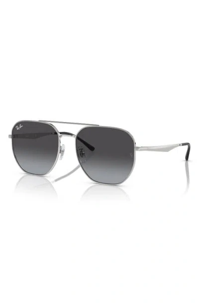 Ray Ban Ray-ban 59mm Gradient Square Sunglasses In Metallic