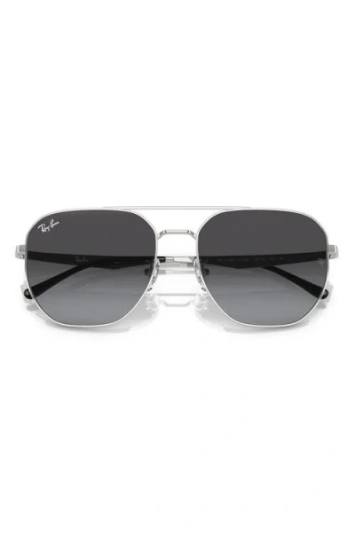 Ray Ban Ray-ban 59mm Gradient Square Sunglasses In Metallic