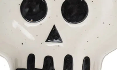 Creative Co-op Skull Platter & Bamboo Spoon Set In Multi