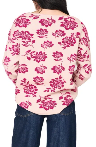 Gibsonlook Relaxed Fit Intarsia Sweater In Pink