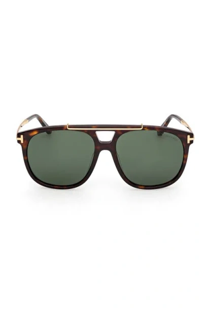 Tom Ford 58mm Navigator Sunglasses In Black