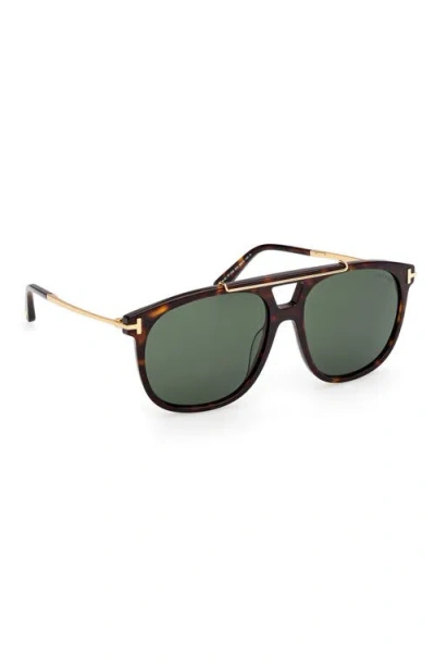 Tom Ford 58mm Navigator Sunglasses In Black